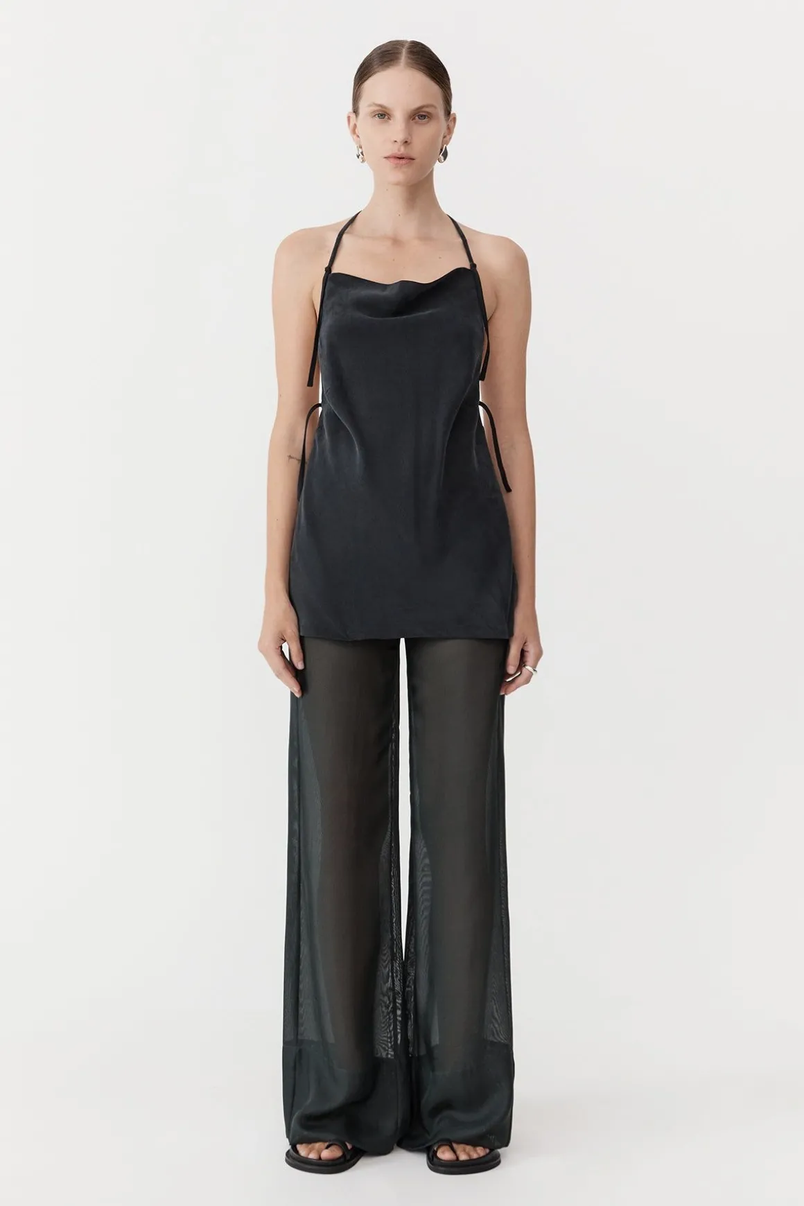 St. Agni Adjustable Strap Top - Black