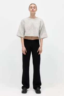 St. Agni Alpaca Cropped Tee - Light Grey