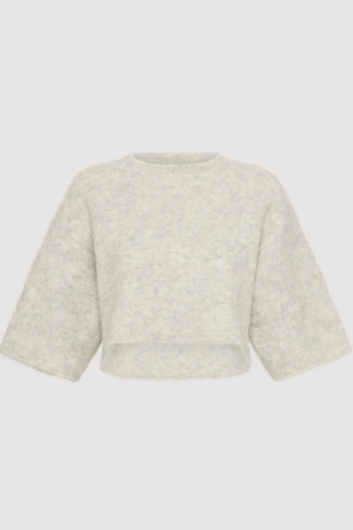 St. Agni Alpaca Cropped Tee - Light Grey