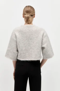 St. Agni Alpaca Cropped Tee - Light Grey