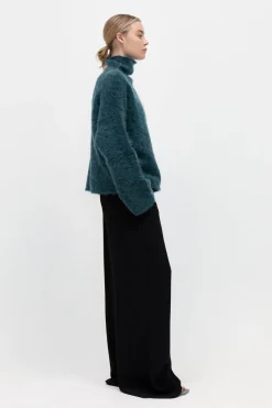 St. Agni Alpaca Funnel Neck Sweater - Sea Green