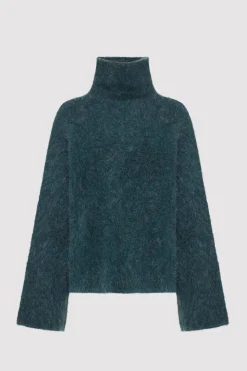 St. Agni Alpaca Funnel Neck Sweater - Sea Green