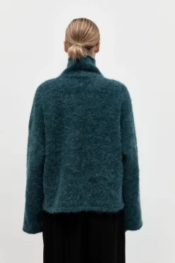 St. Agni Alpaca Funnel Neck Sweater - Sea Green