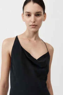 St. Agni Asymm Drape Maxi Dress - Washed Black