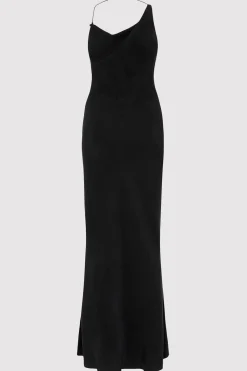 St. Agni Asymm Drape Maxi Dress - Washed Black