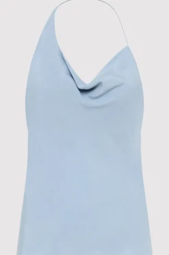 St. Agni Asymm Drape Top - Stone Blue