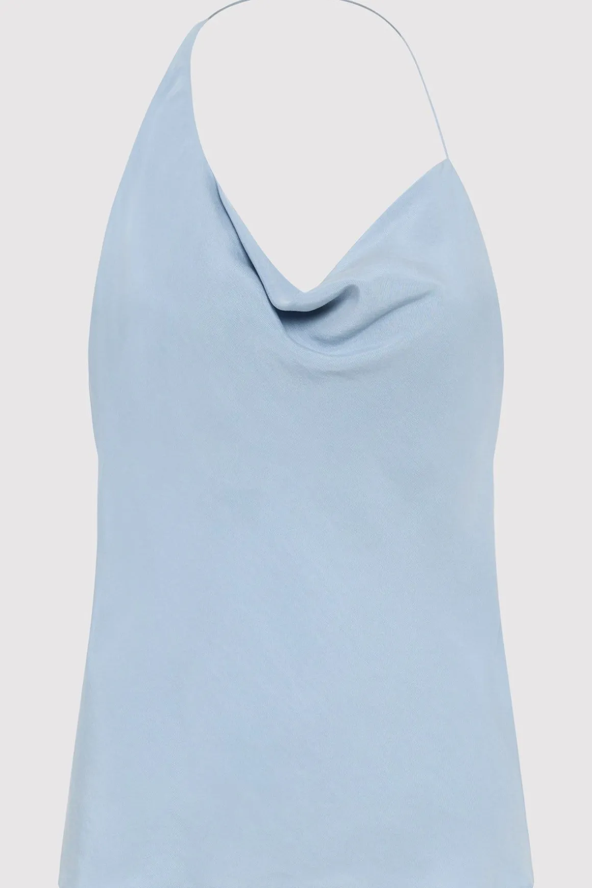 St. Agni Asymm Drape Top - Stone Blue