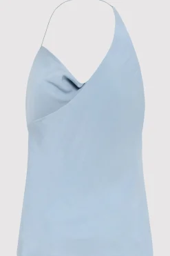 St. Agni Asymm Drape Top - Stone Blue