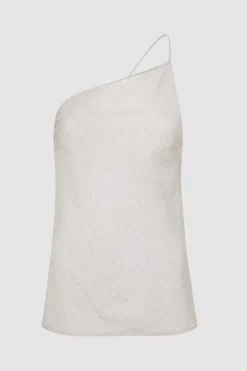 St. Agni Asymmetric One Shoulder Top - Sheer Stripe