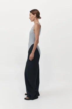 St. Agni Asymmetrical Neck Top - Grey Heather