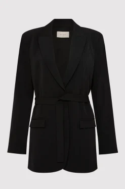 St. Agni Belt Detail Blazer - Black