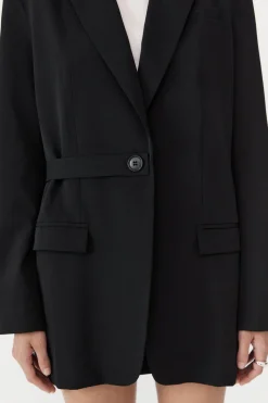 St. Agni Belt Detail Blazer - Black