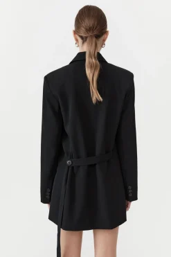 St. Agni Belt Detail Blazer - Black
