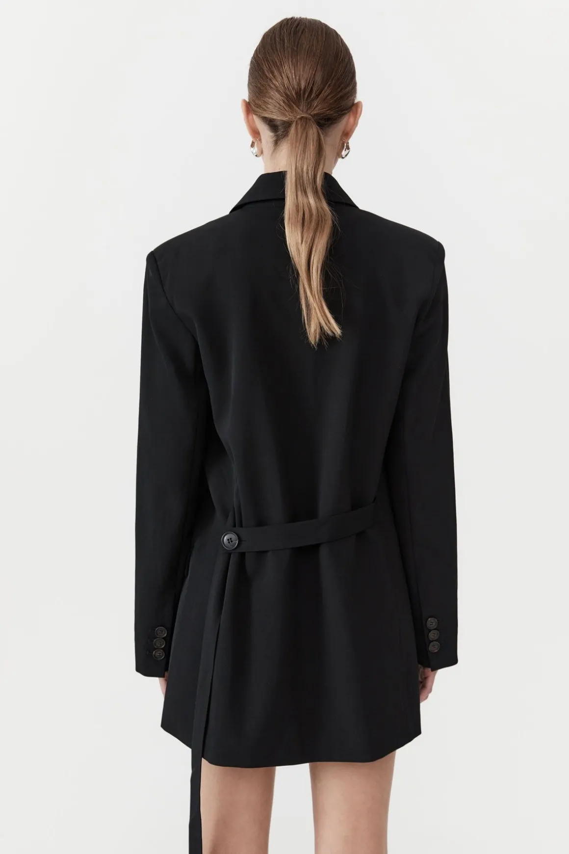 St. Agni Belt Detail Blazer - Black