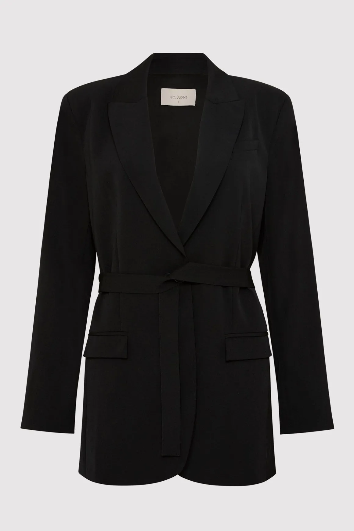 St. Agni Belt Detail Blazer - Black