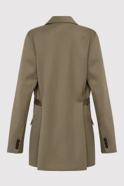 St. Agni Belt Detail Blazer - Kelp