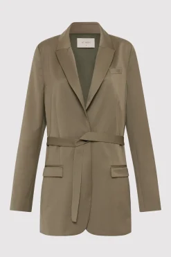 St. Agni Belt Detail Blazer - Kelp