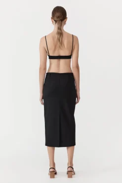 St. Agni Belted Pencil Skirt - Black