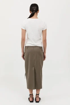 St. Agni Belted Pencil Skirt - Kelp