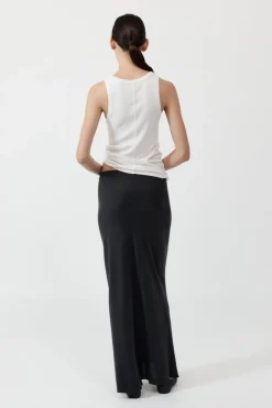 St. Agni Bias Slip Skirt - Black