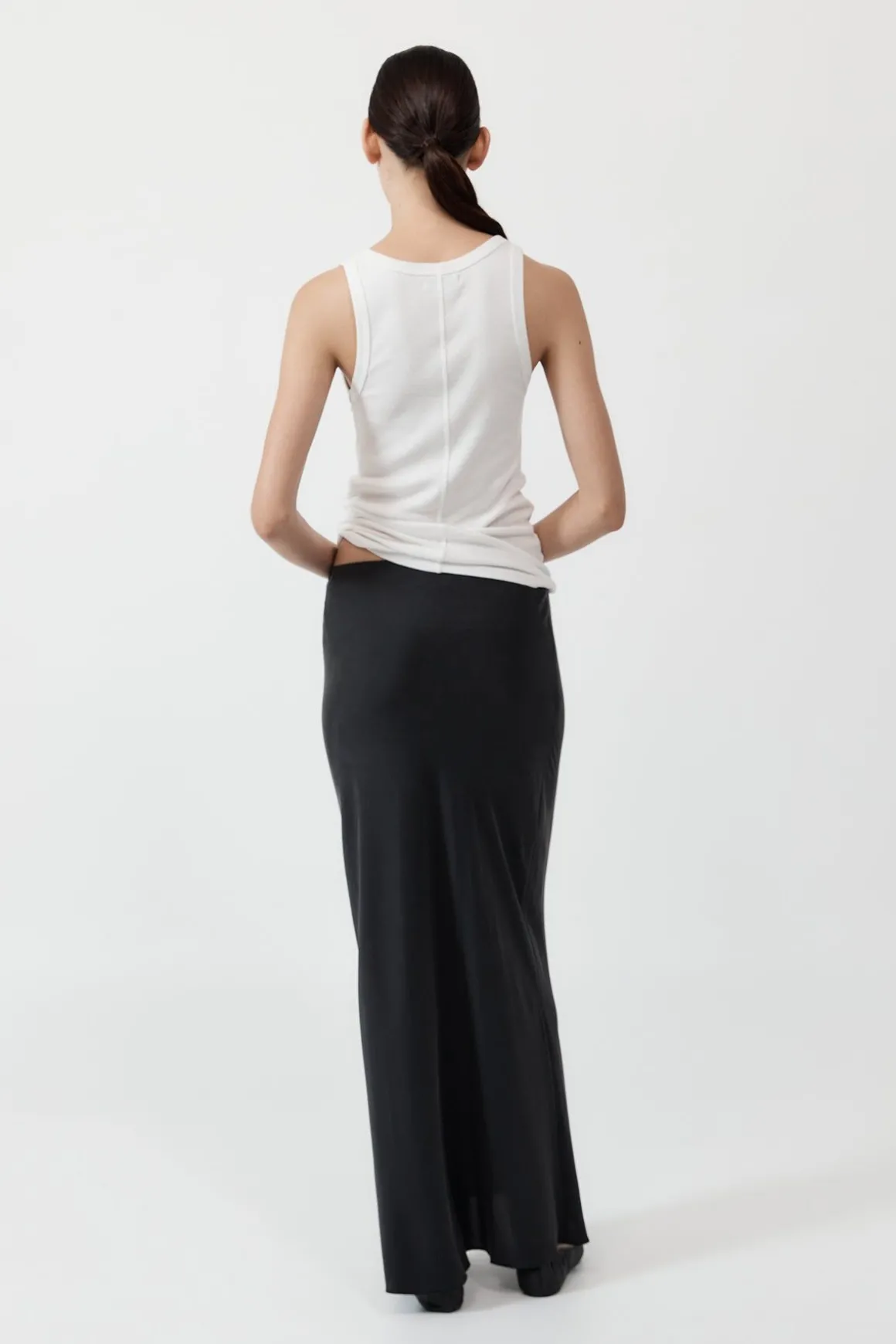 St. Agni Bias Slip Skirt - Black