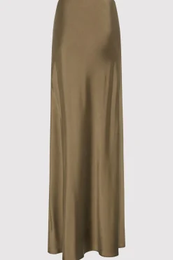 St. Agni Bias Slip Skirt - Kelp