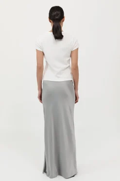 St. Agni Bias Slip Skirt - Silver