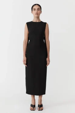 St. Agni Classic Side Detail Dress - Black