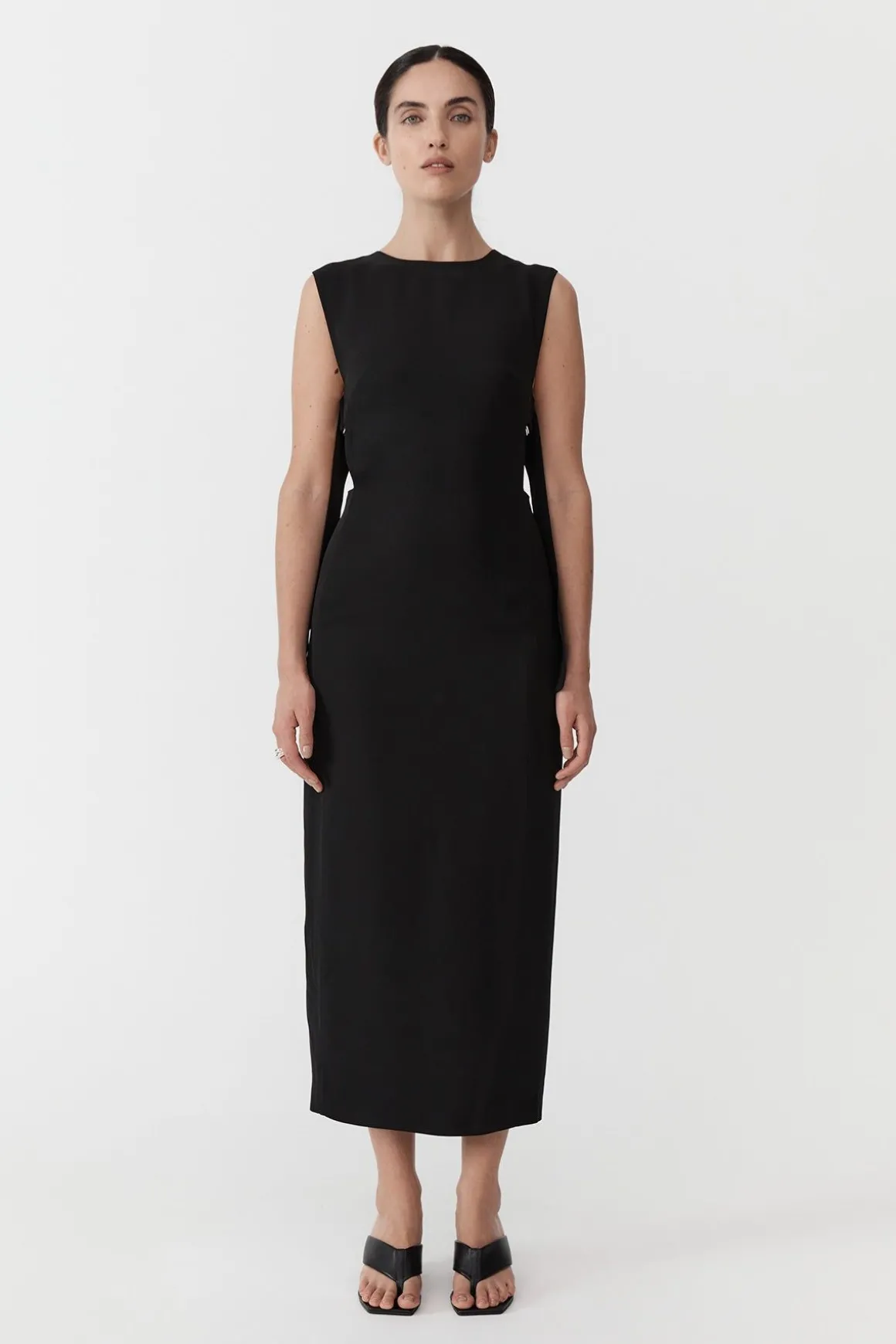 St. Agni Classic Side Detail Dress - Black