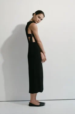 St. Agni Classic Side Detail Dress - Black