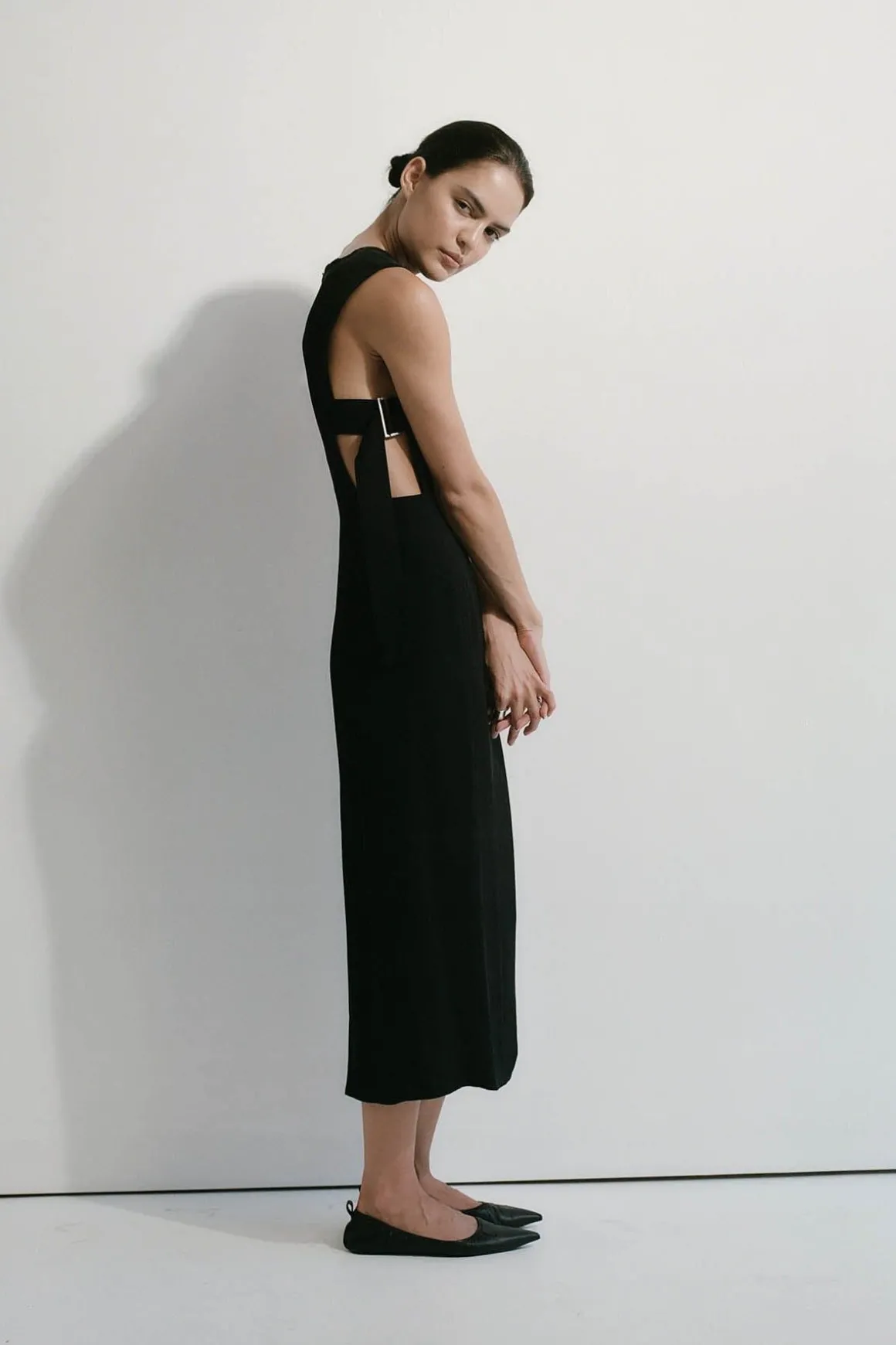 St. Agni Classic Side Detail Dress - Black