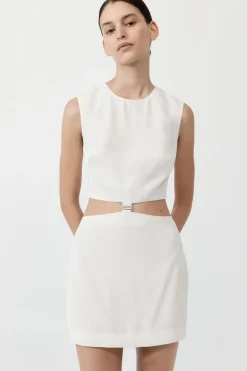 St. Agni Clip Buckle Mini Dress - Off White