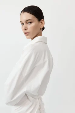 St. Agni Cotton Oversized Shirt Dress - White