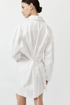 St. Agni Cotton Oversized Shirt Dress - White