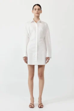 St. Agni Cotton Oversized Shirt Dress - White