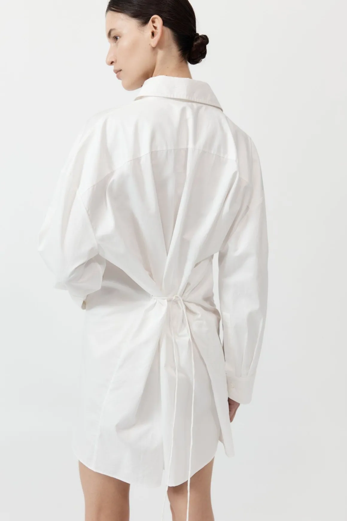 St. Agni Cotton Oversized Shirt Dress - White