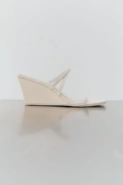 St. Agni Cross Strap Wedge - Ivory