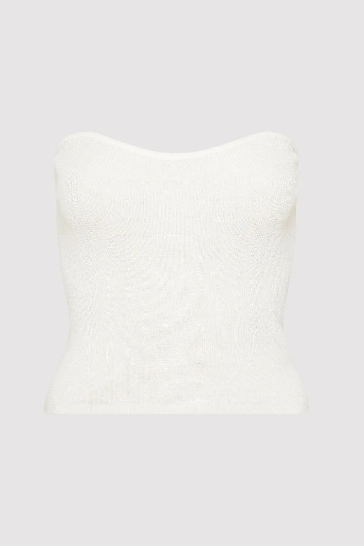 St. Agni Curve Knit Top - White
