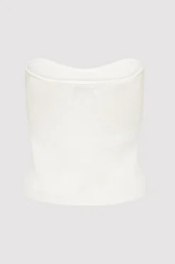 St. Agni Curve Knit Top - White