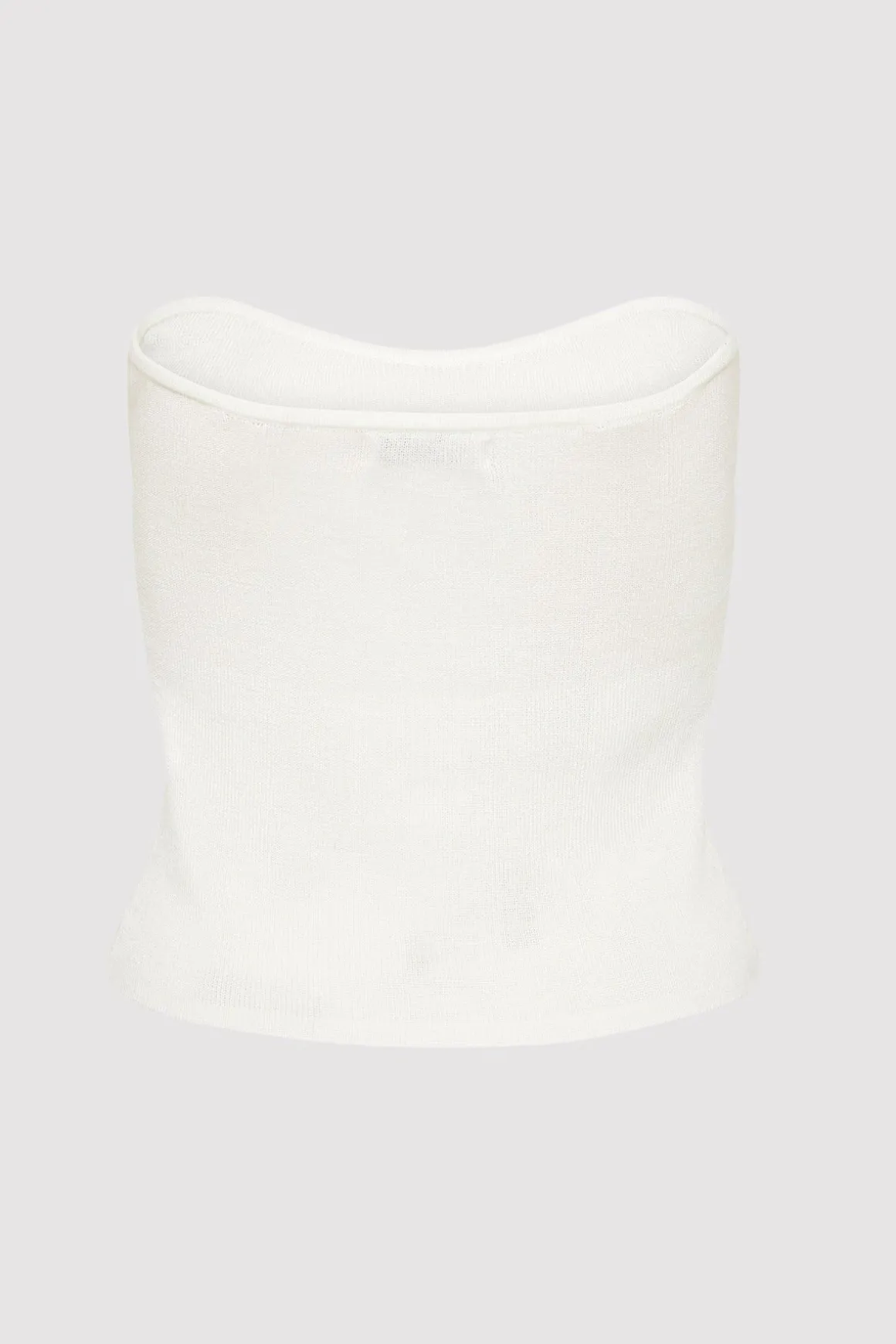 St. Agni Curve Knit Top - White