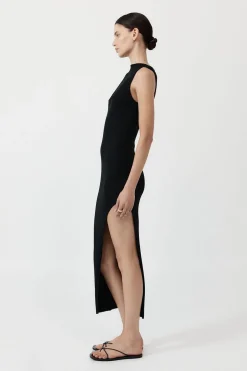 St. Agni Cut Away Knit Dress - Black