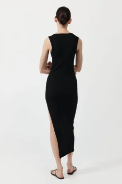 St. Agni Cut Away Knit Dress - Black