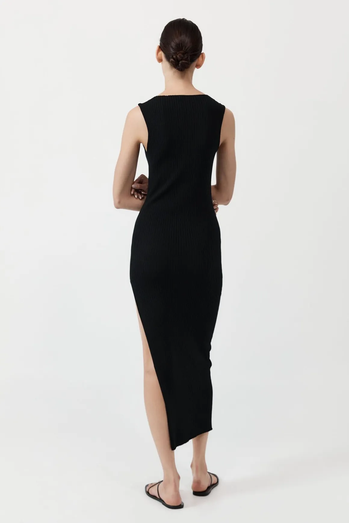 St. Agni Cut Away Knit Dress - Black