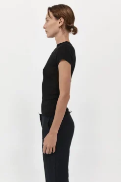 St. Agni Cut Out Knit Tee - Black