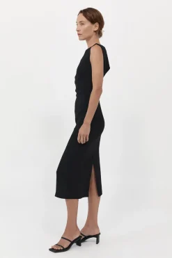 St. Agni Cut Out Midi Dress - Black