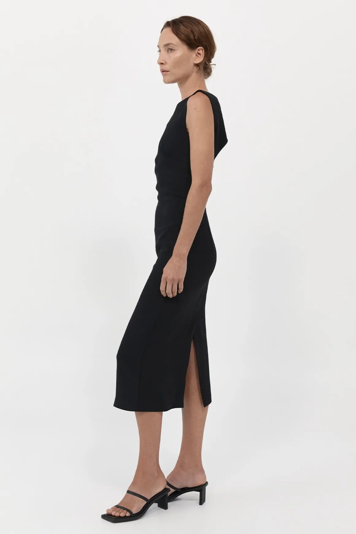 St. Agni Cut Out Midi Dress - Black