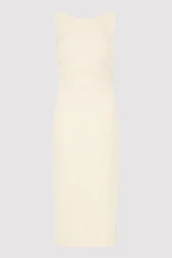 St. Agni Cut Out Midi Dress - Cool White