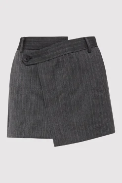 St. Agni Deconstructed Mini Skirt - Stone Blue Stripe