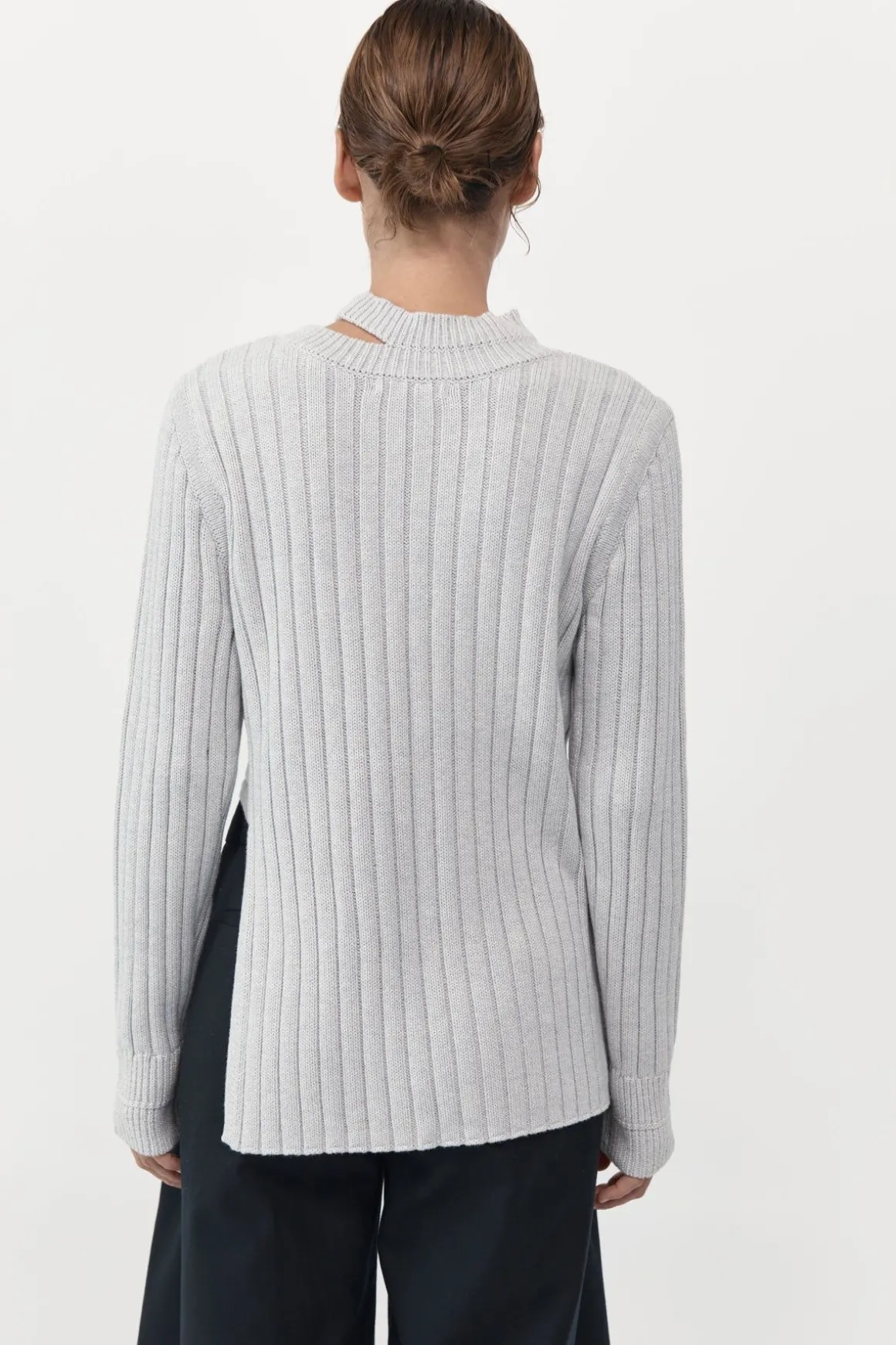 St. Agni Deconstructed Rib Knit Jumper - Soft Grey