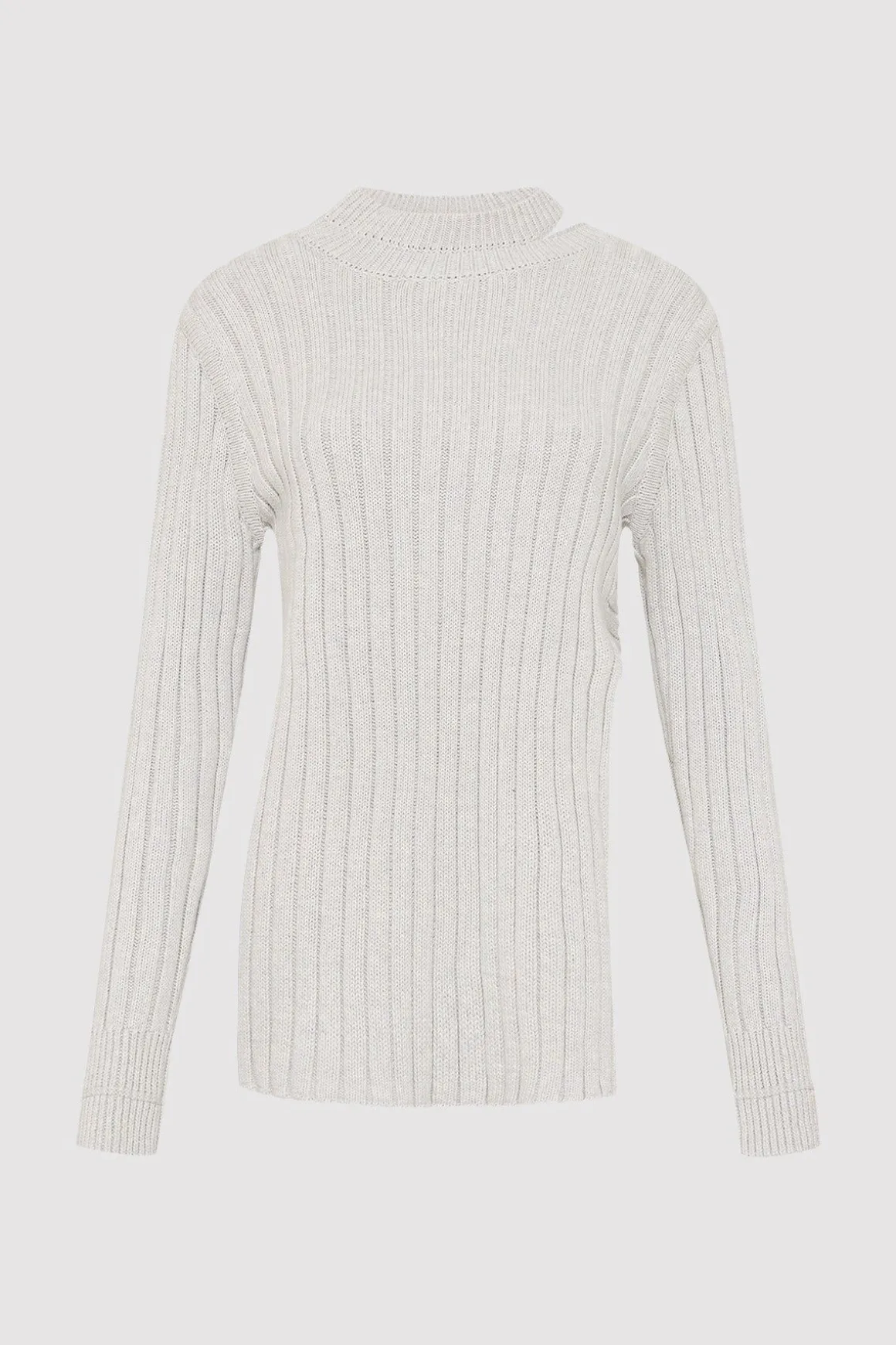 St. Agni Deconstructed Rib Knit Jumper - Soft Grey